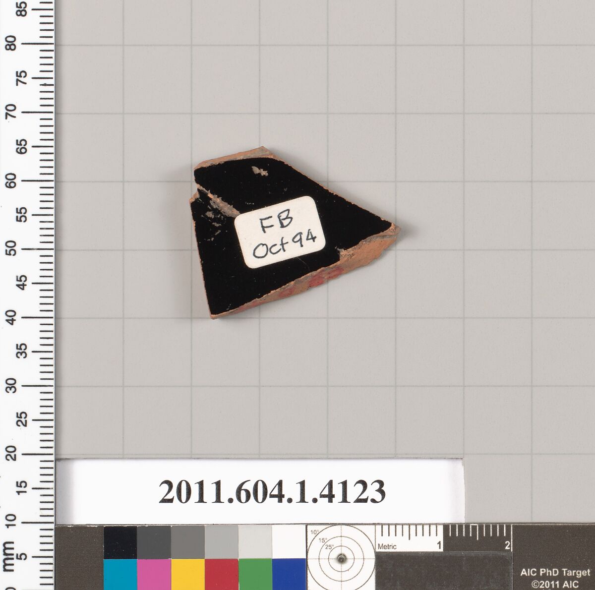 Terracotta fragment of a kylix (drinking cup), Terracotta, Greek, Attic