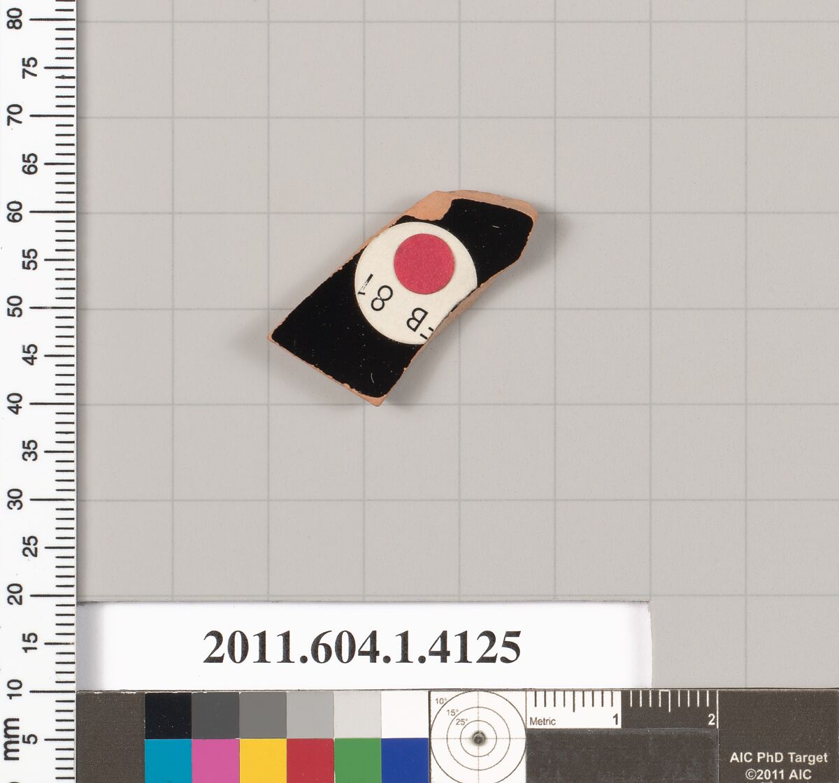 Terracotta fragment of a kylix (drinking cup), Terracotta, Greek, Attic