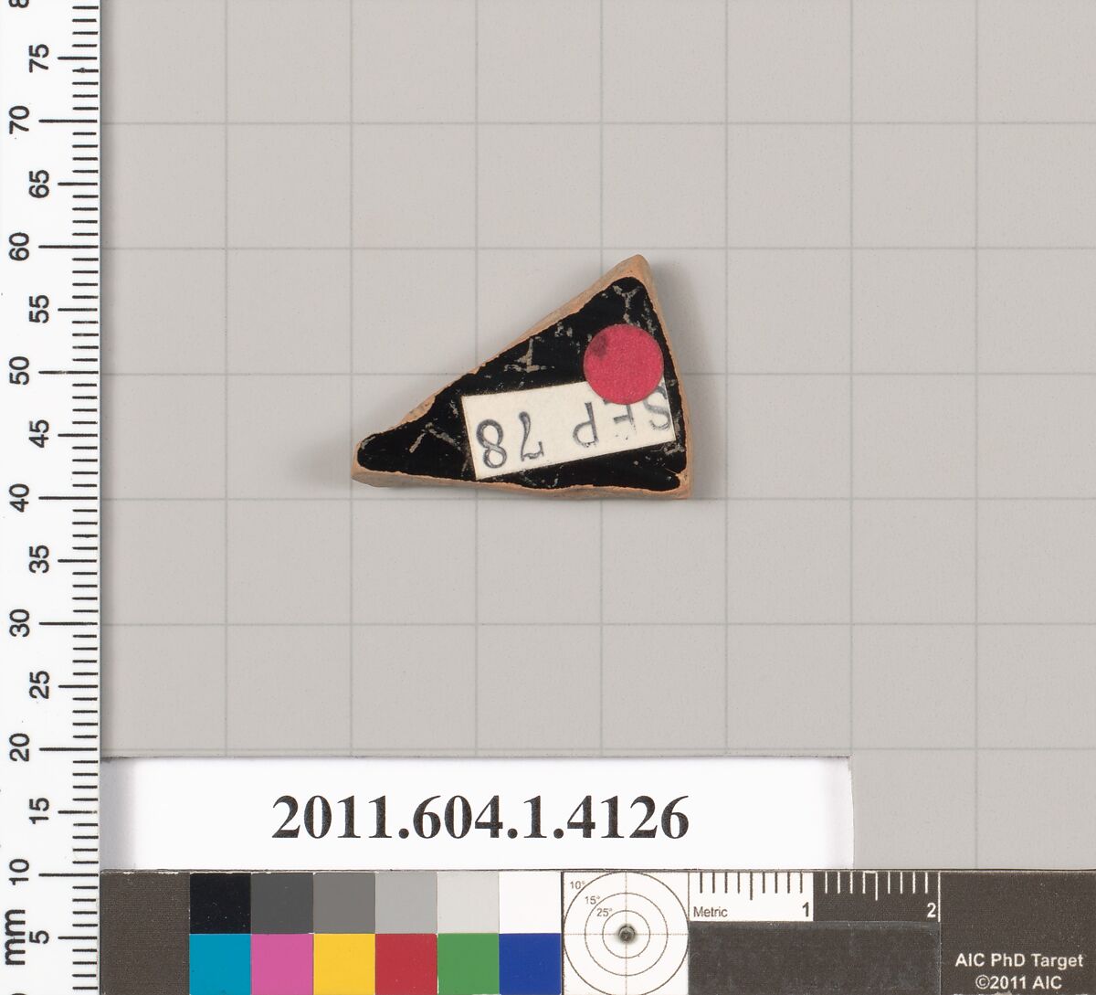 Terracotta fragment of a kylix (drinking cup), Terracotta, Greek, Attic