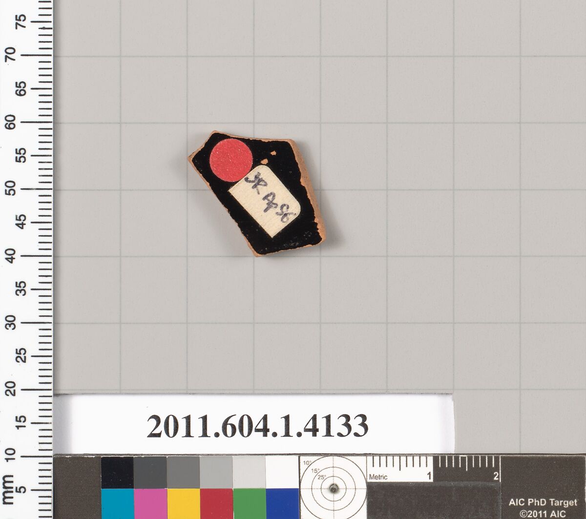 Terracotta fragment of a kylix (drinking cup), Terracotta, Greek, Attic