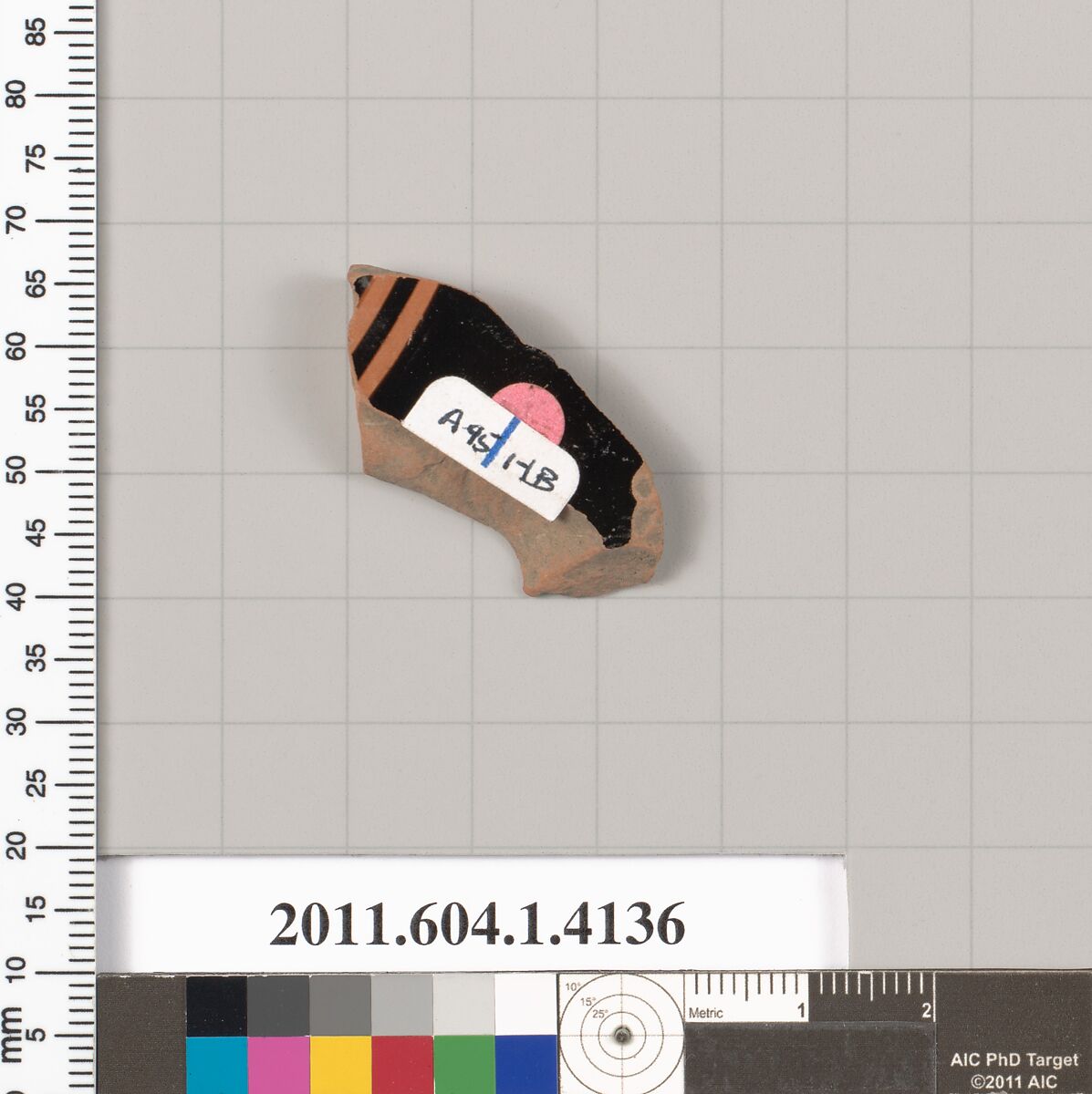 Terracotta fragment of a kylix (drinking cup), Terracotta, Greek, Attic