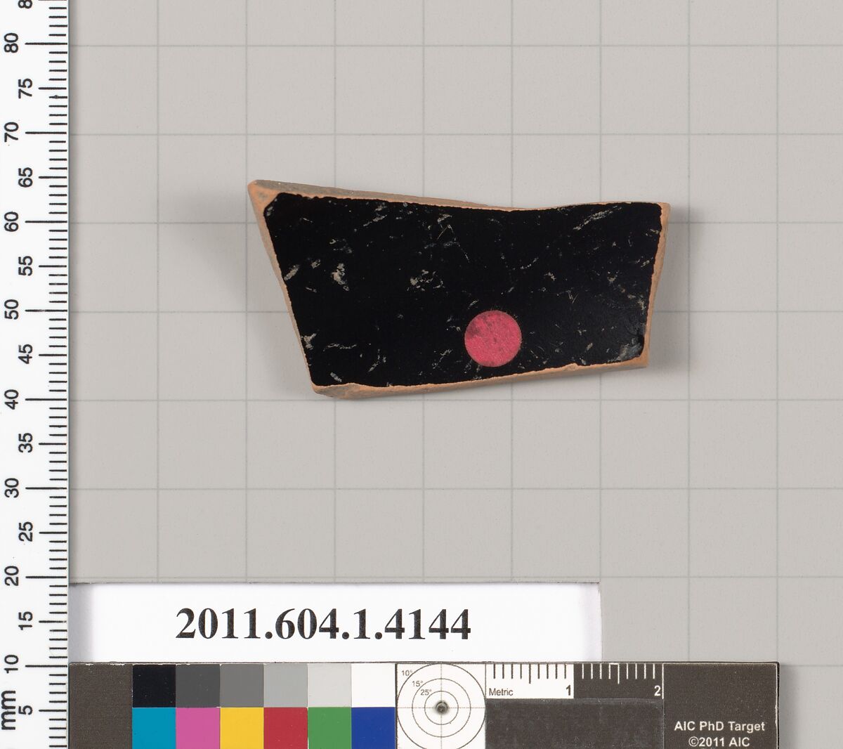 Terracotta fragment of a kylix (drinking cup), Terracotta, Greek, Attic