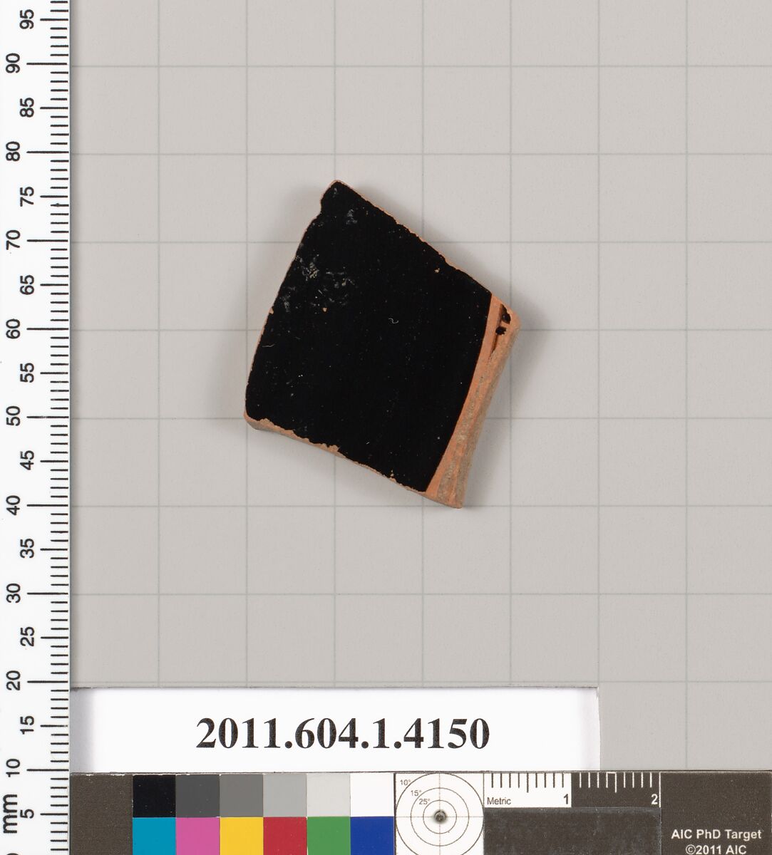 Terracotta fragment of a kylix (drinking cup), Terracotta, Greek, Attic