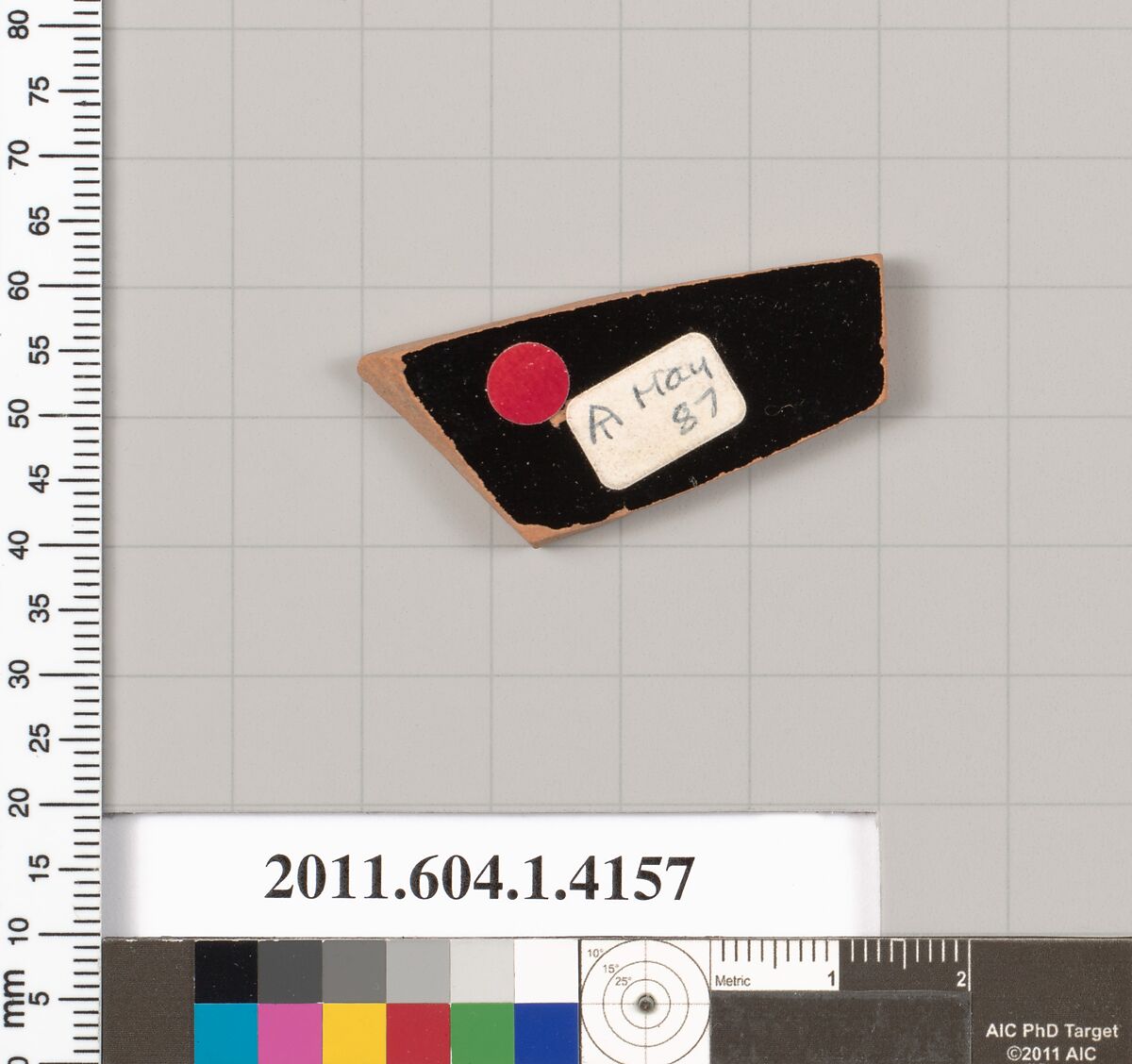 Terracotta fragment of a kylix (drinking cup), Terracotta, Greek, Attic