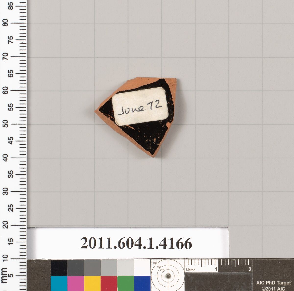 Terracotta fragment of a kylix (drinking cup), Terracotta, Greek, Attic