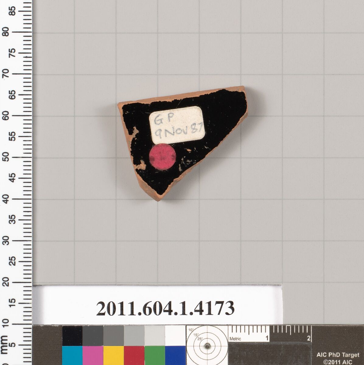 Terracotta fragment of a kylix (drinking cup), Terracotta, Greek, Attic