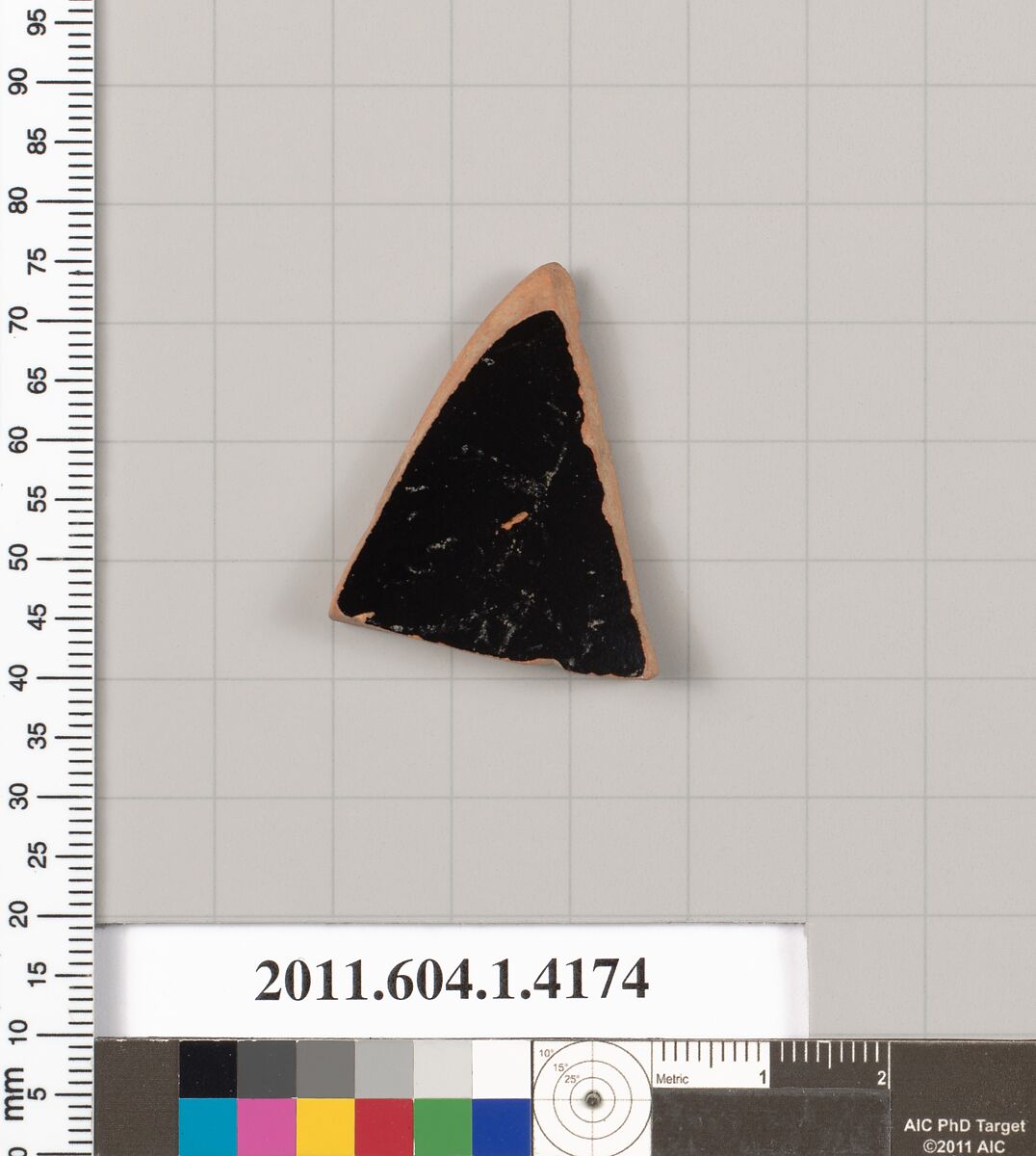 Terracotta fragment of a kylix (drinking cup), Terracotta, Greek, Attic
