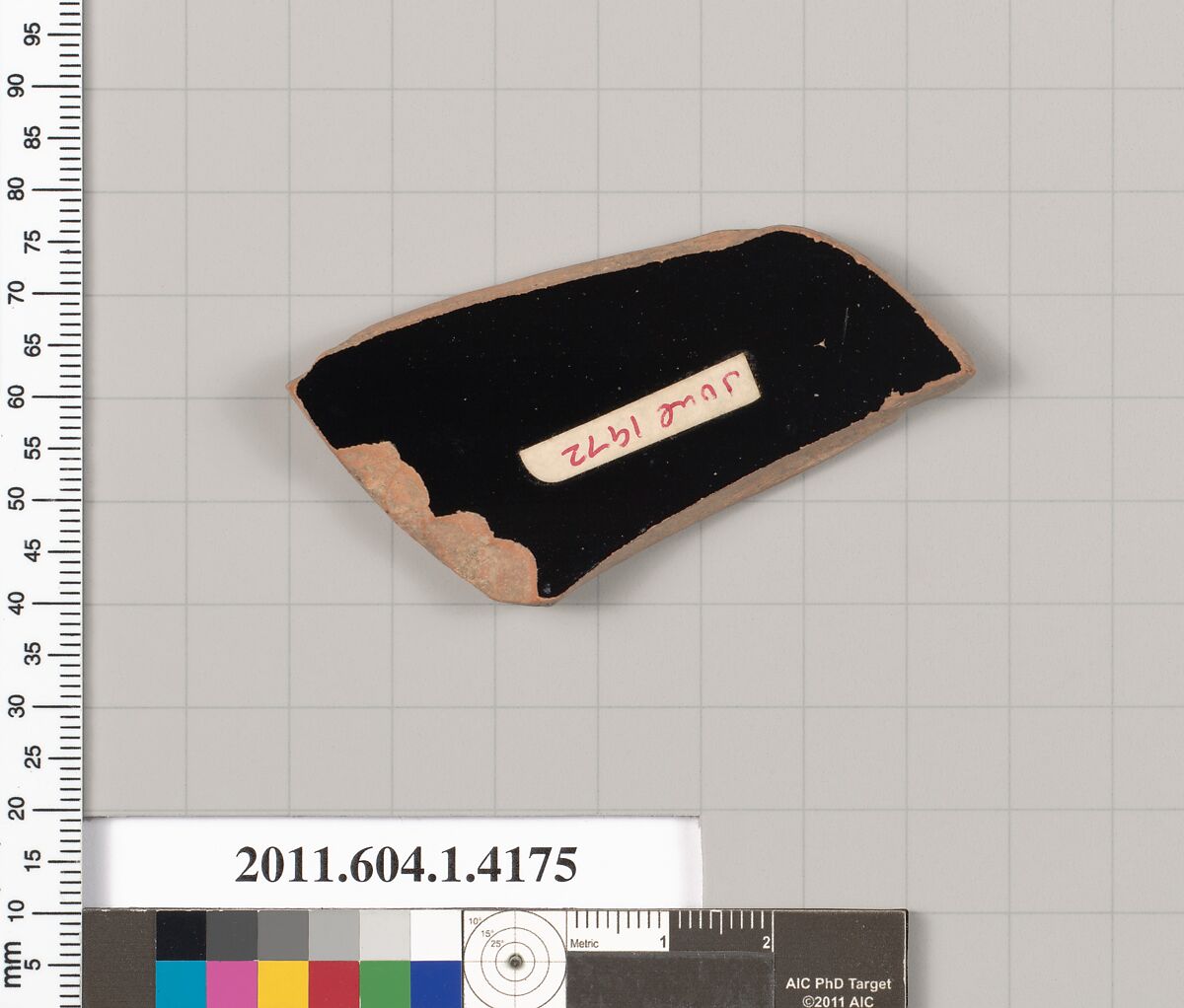 Terracotta fragment of a kylix (drinking cup), Terracotta, Greek, Attic