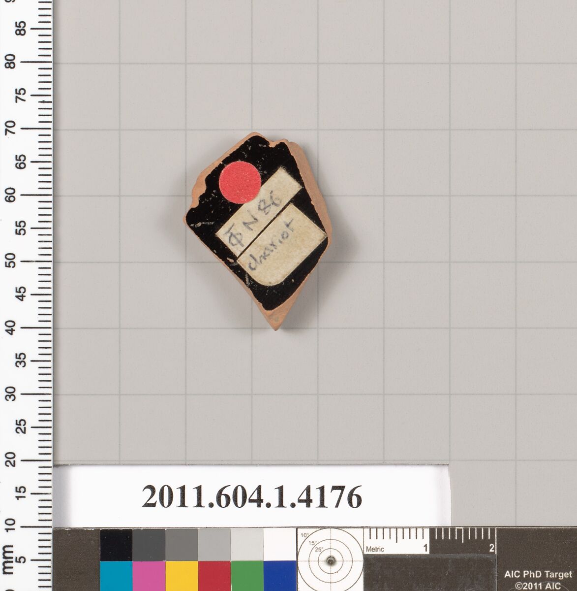 Terracotta fragment of a kylix (drinking cup), Terracotta, Greek, Attic