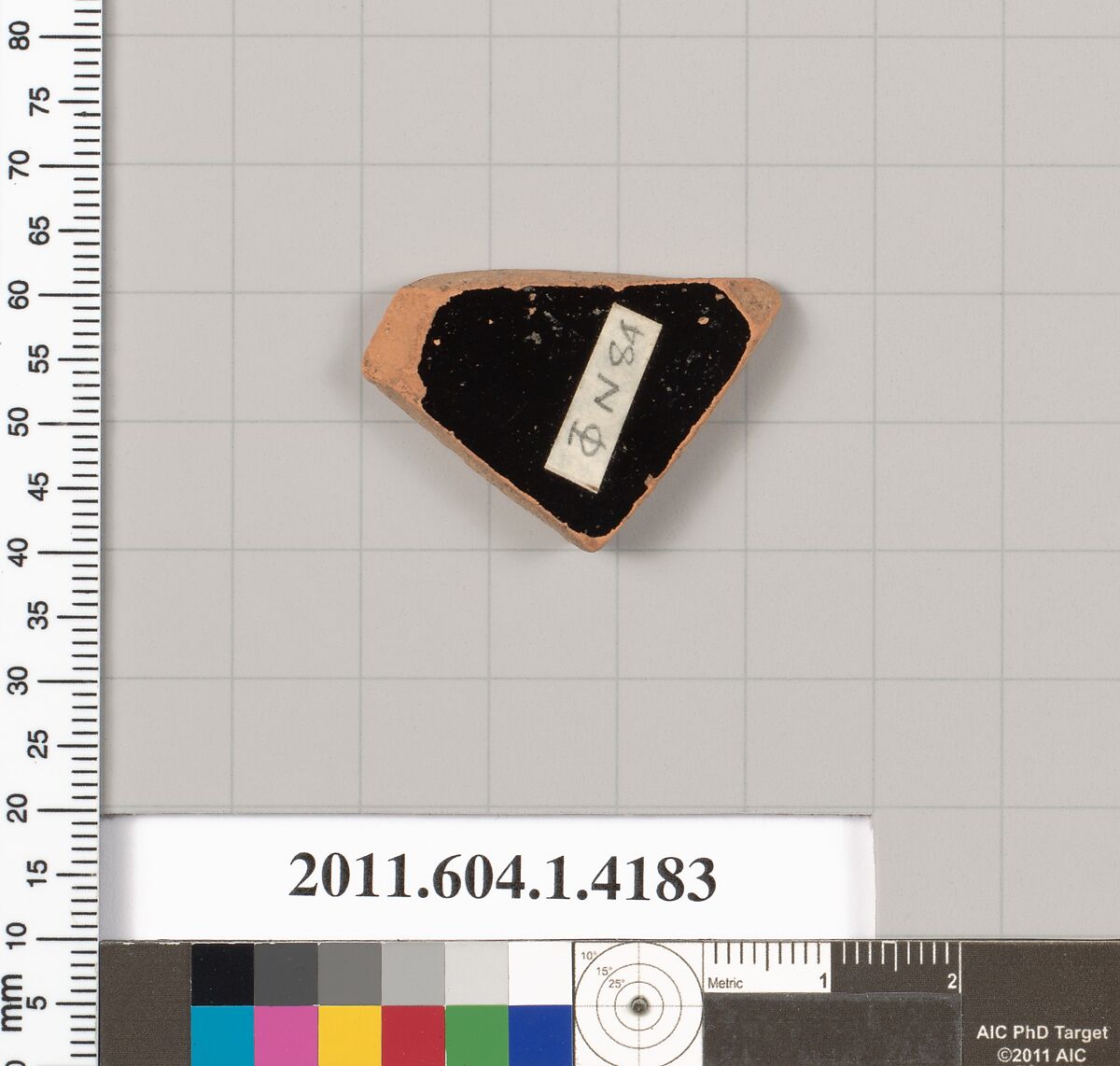 Terracotta fragment of a kylix (drinking cup), Terracotta, Greek, Attic