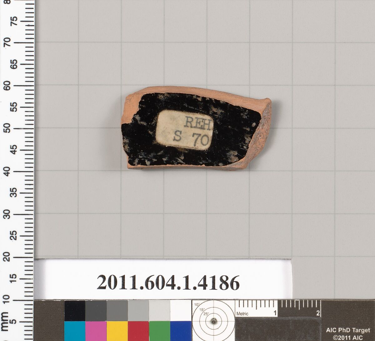 Terracotta fragment of a kylix (drinking cup), Terracotta, Greek, Attic
