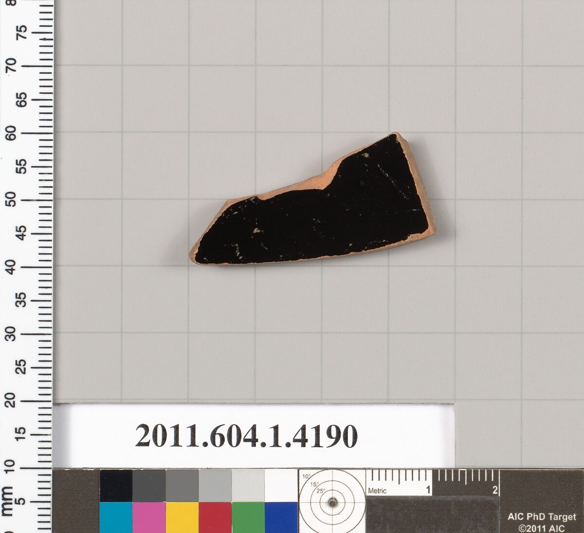 Terracotta fragment of a kylix (drinking cup), Terracotta, Greek, Attic