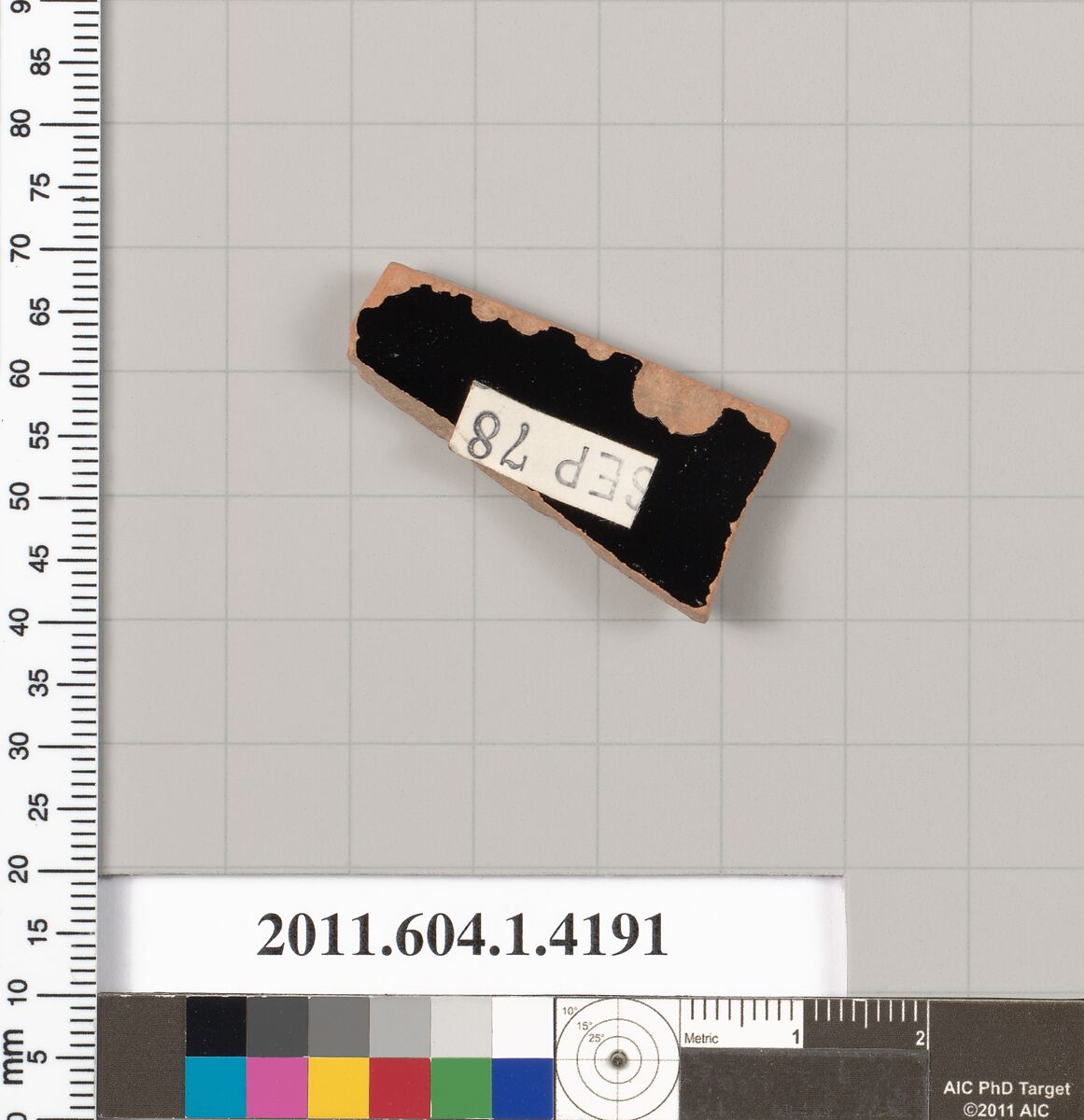Terracotta fragment of a kylix (drinking cup), Terracotta, Greek, Attic