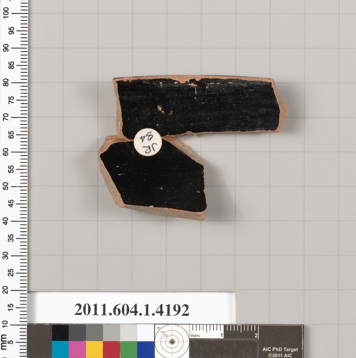 Terracotta rim fragment of a kylix (drinking cup), Terracotta, Greek, Attic