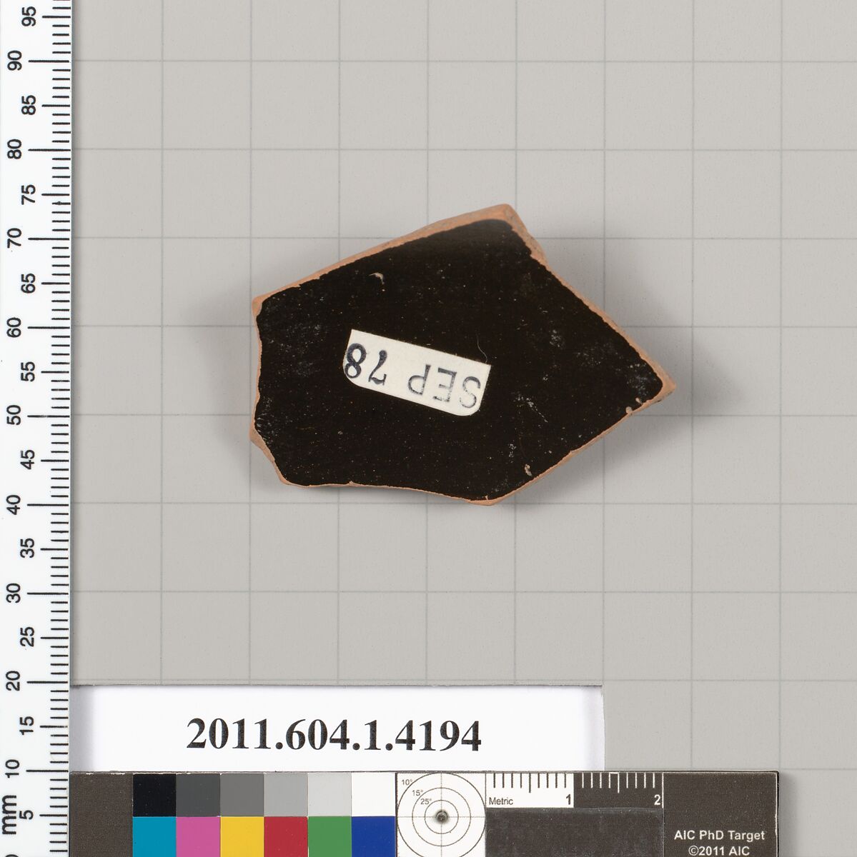 Terracotta fragment of a kylix (drinking cup), Terracotta, Greek, Attic