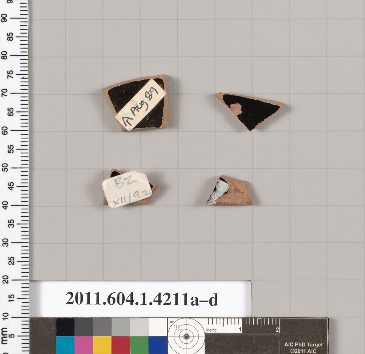 Terracotta fragments of kylikes (drinking cups), Terracotta, Greek, Attic