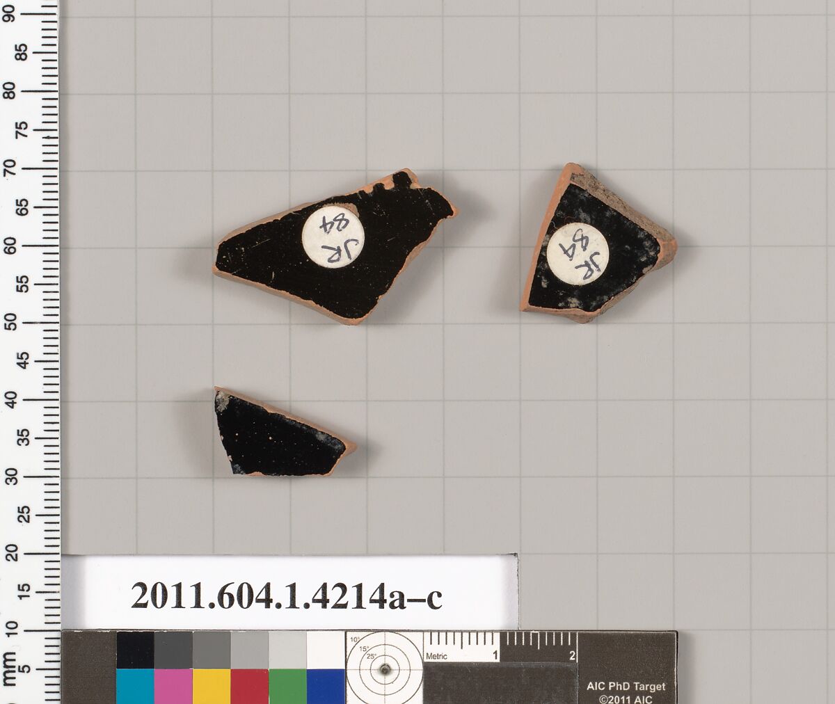 Terracotta fragments of kylikes (drinking cups), Terracotta, Greek, Attic