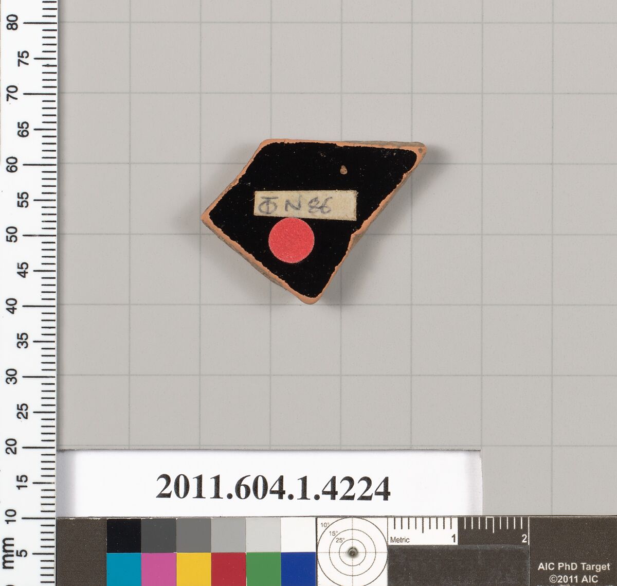 Terracotta fragment of a kylix (drinking cup), Terracotta, Greek, Attic