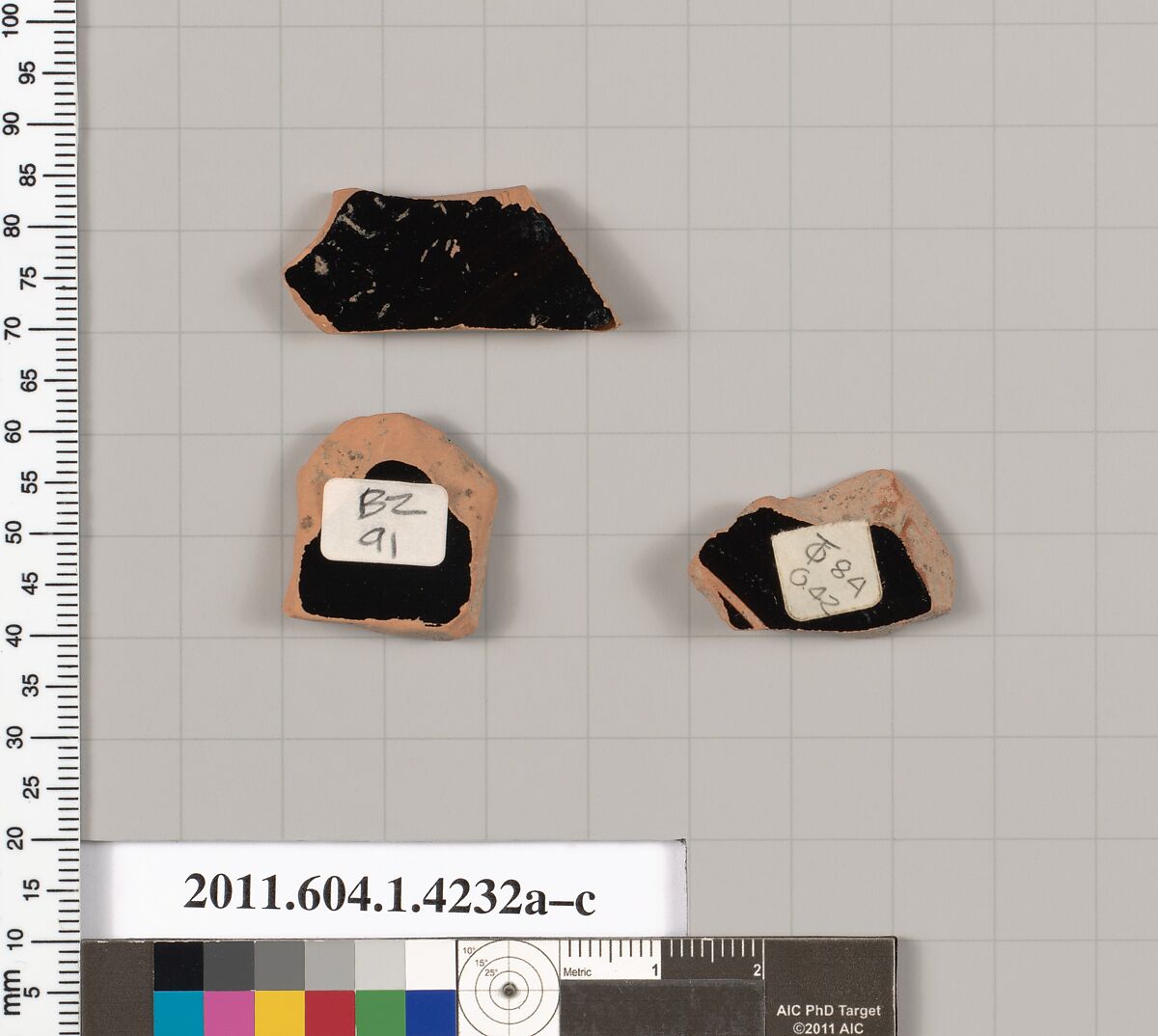 Terracotta fragments of kylikes (drinking cups), Terracotta, Greek, Attic