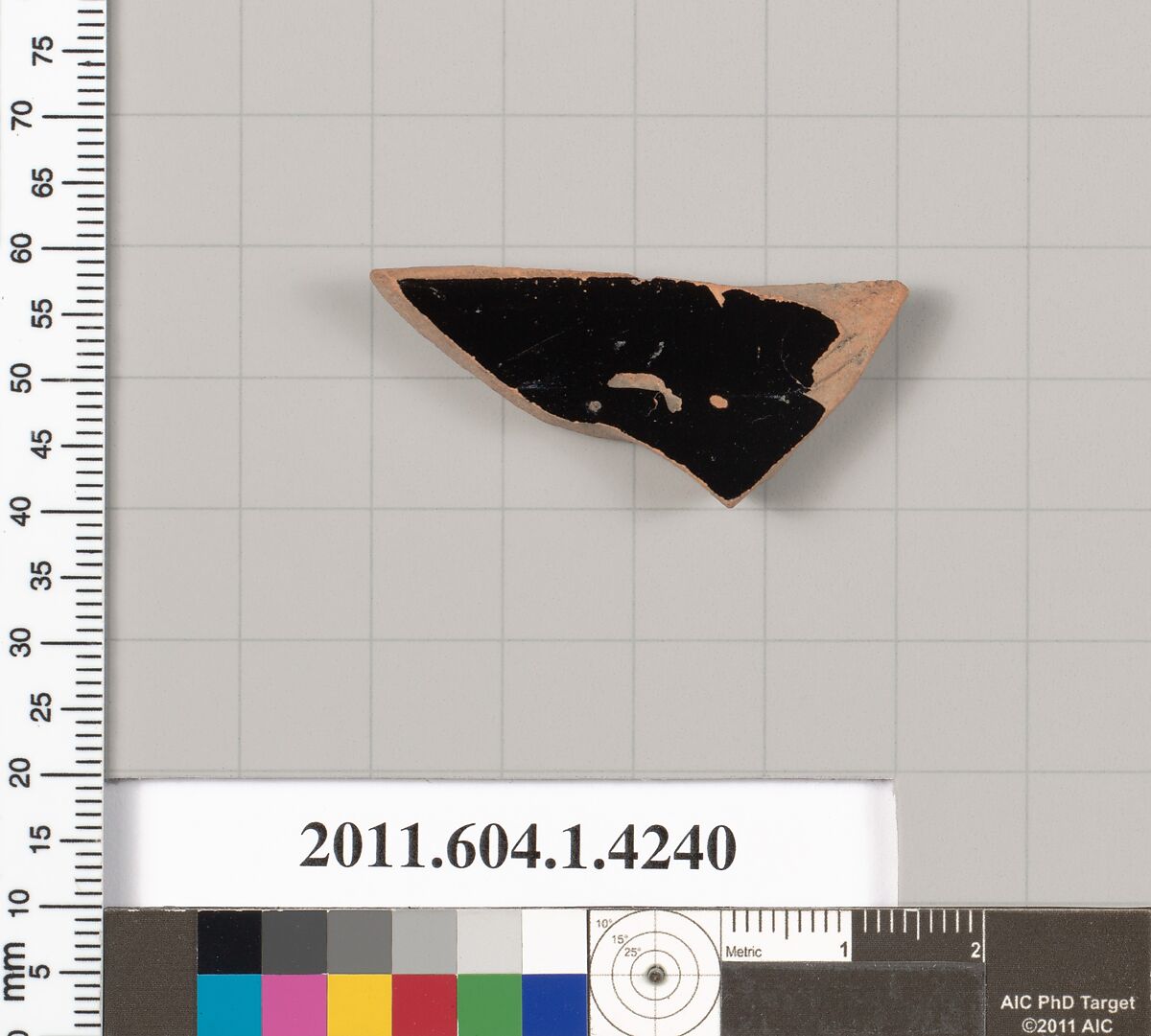 Terracotta fragment of a kylix (drinking cup), Terracotta, Greek, Attic