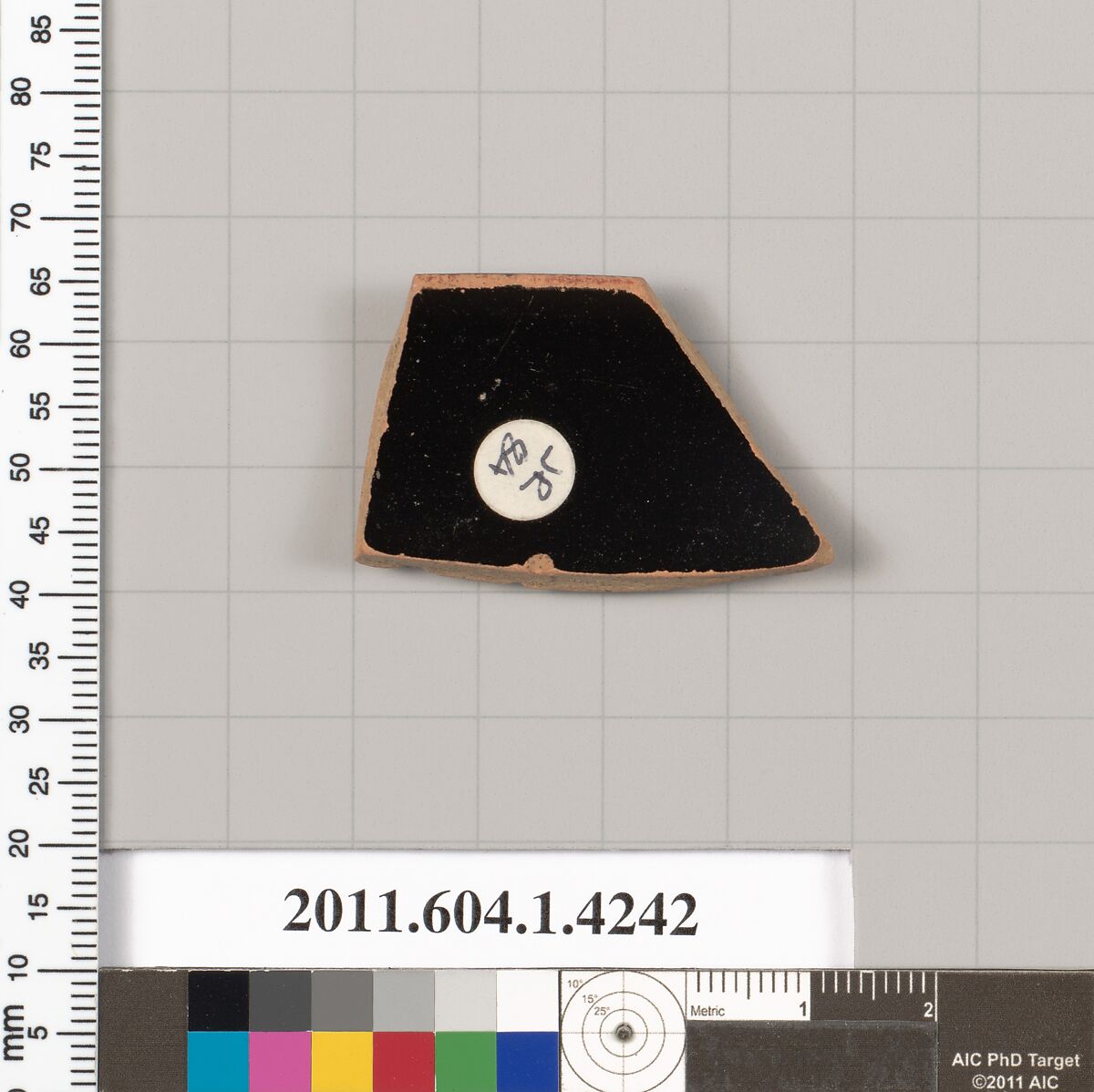 Terracotta rim fragment of a kylix (drinking cup), Terracotta, Greek, Attic