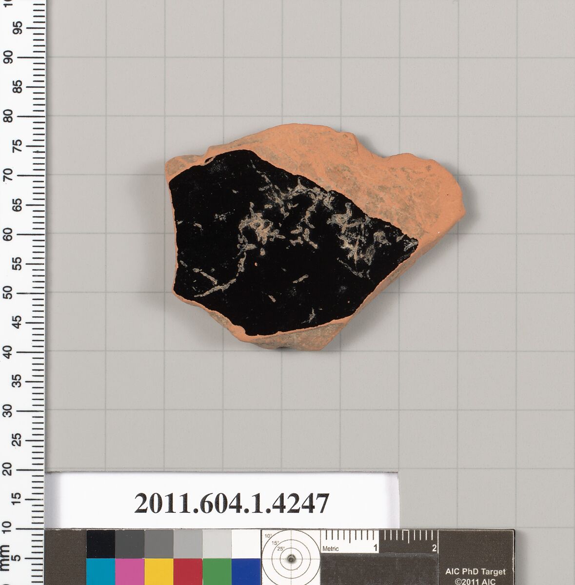 Terracotta fragment of a kylix (drinking cup), Terracotta, Greek, Attic