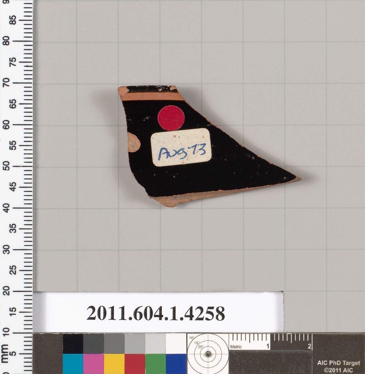 Terracotta rim fragment of a kylix (drinking cup), Terracotta, Greek, Attic