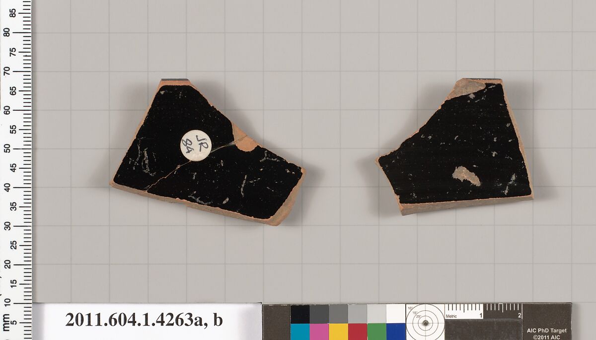 Terracotta rim fragments of kylikes (drinking cups), Terracotta, Greek, Attic