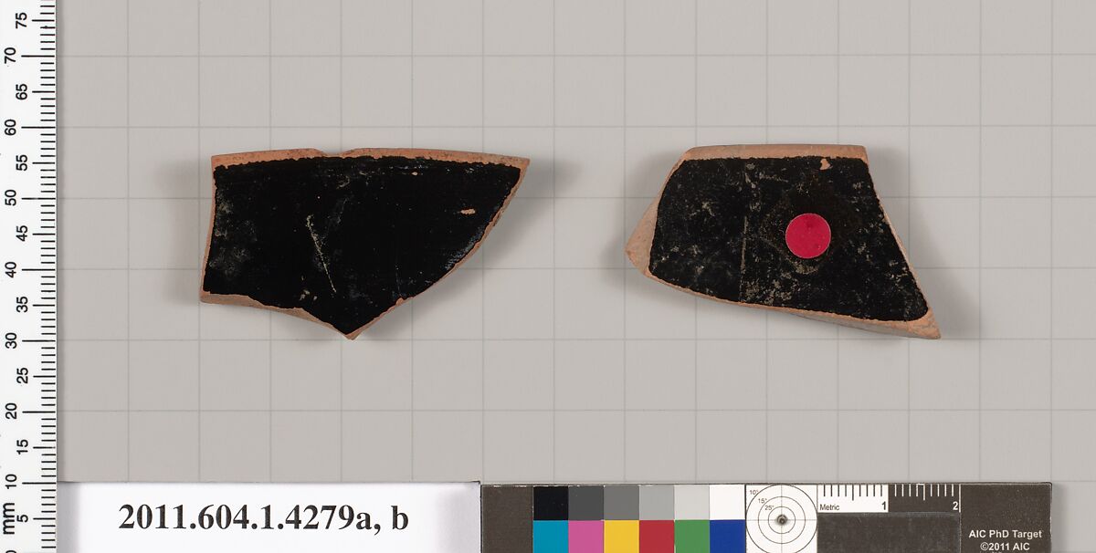 Terracotta rim fragments of kylikes (drinking cups), Terracotta, Greek, Attic