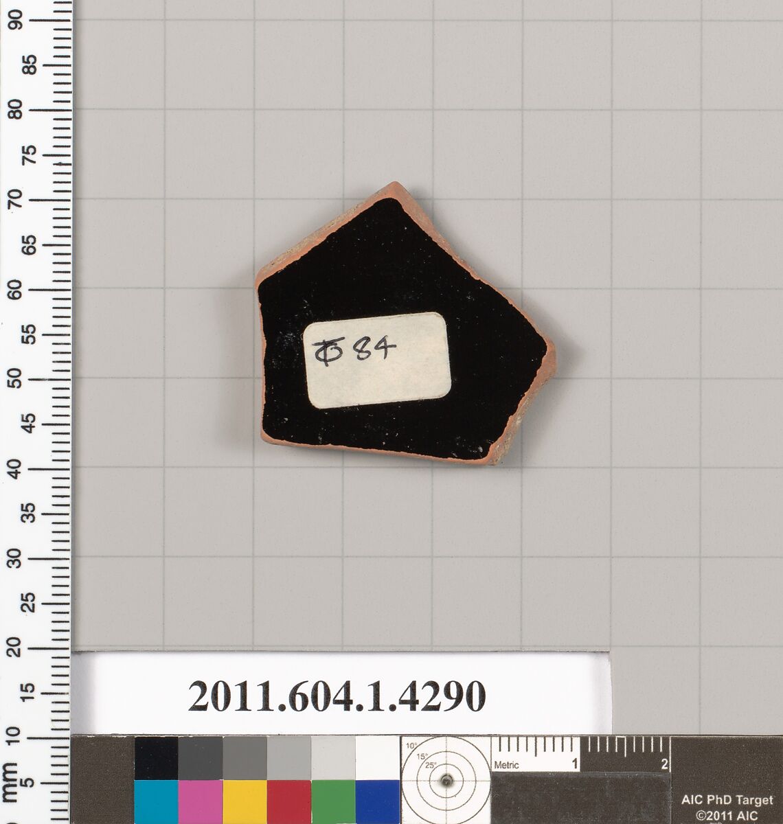Terracotta fragment of a kylix (drinking cup), Terracotta, Greek, Attic