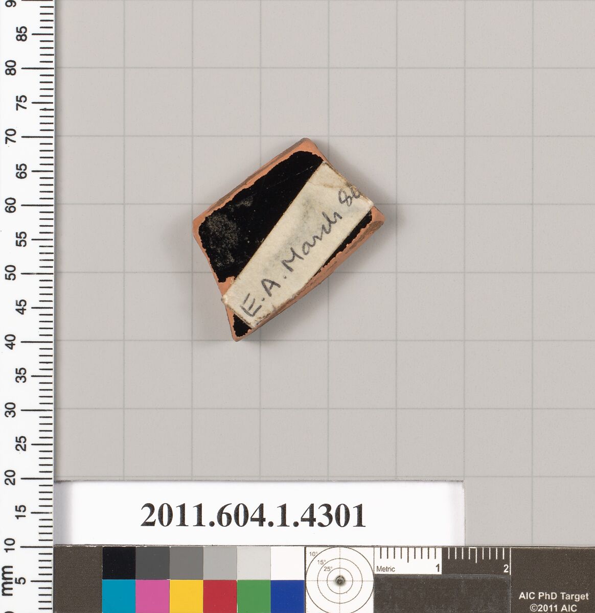 Terracotta fragment of a kylix (drinking cup), Terracotta, Greek, Attic