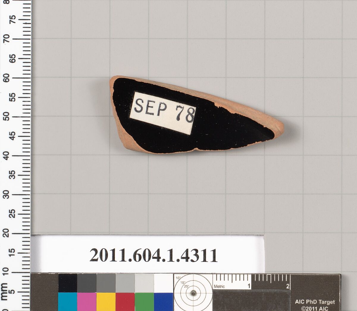 Terracotta fragment of a kylix (drinking cup), Terracotta, Greek, Attic
