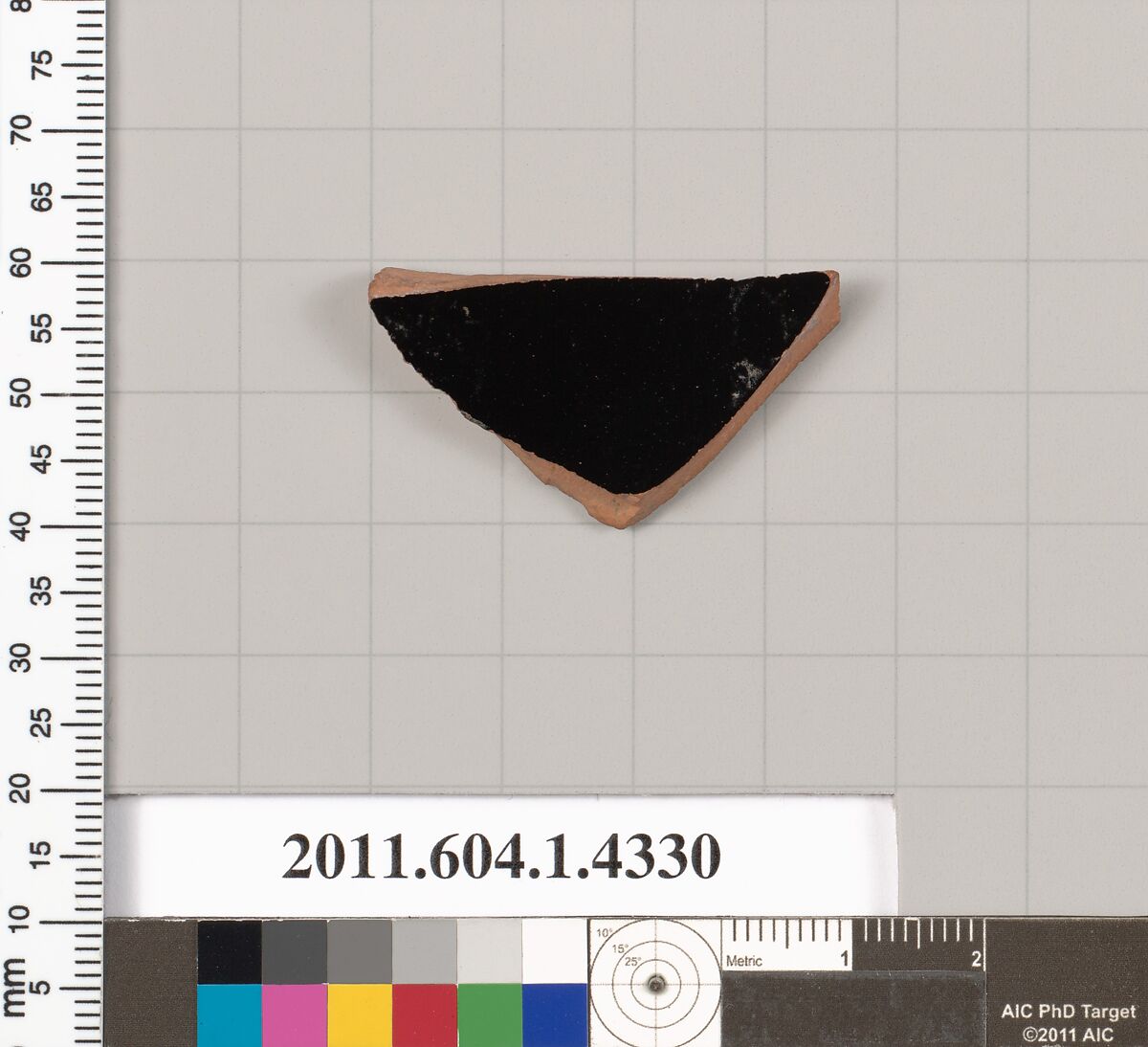 Terracotta fragment of a kylix (drinking cup), Terracotta, Greek, Attic