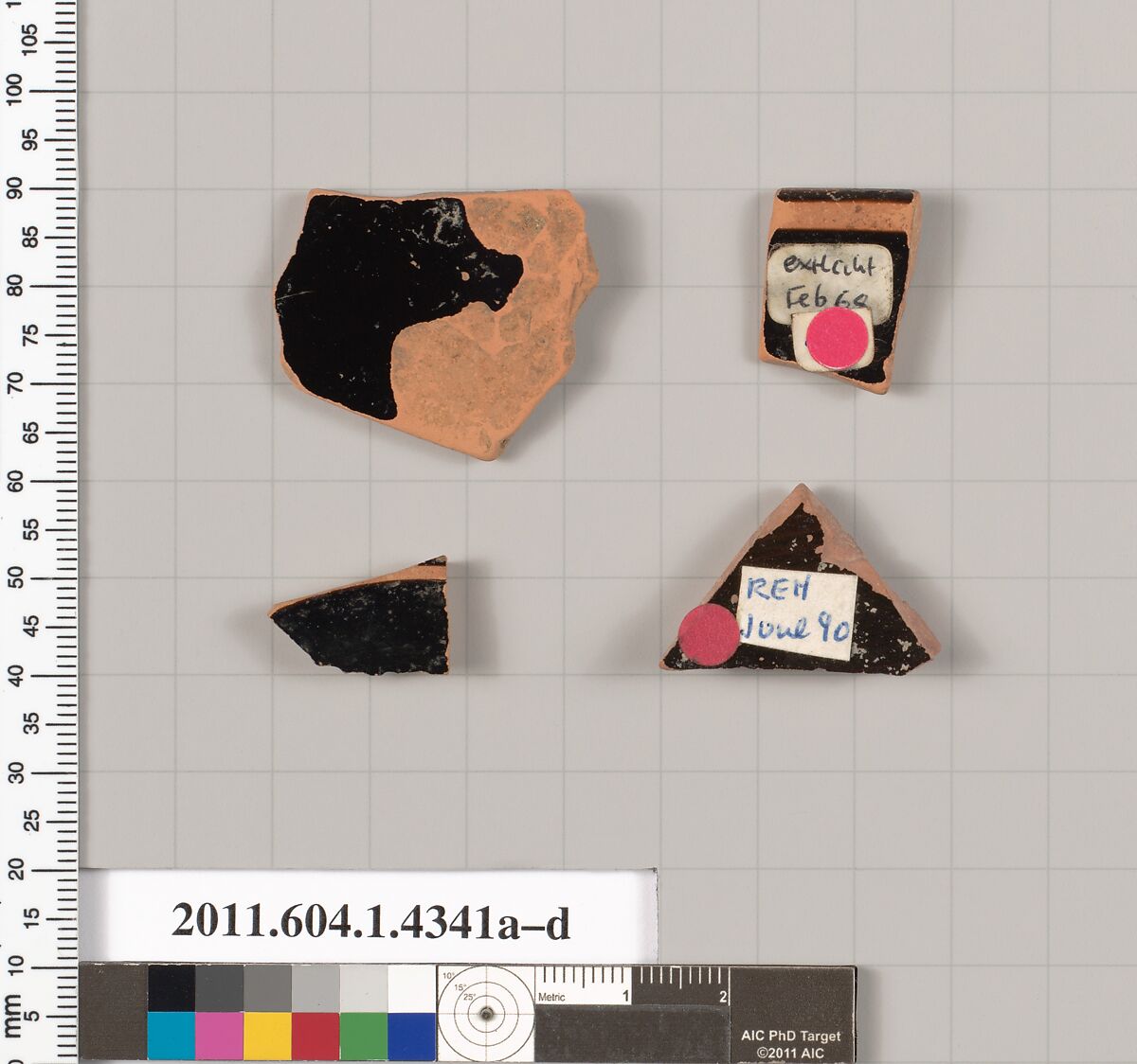Terracotta fragments of kylikes (drinking cups), Terracotta, Greek, Attic