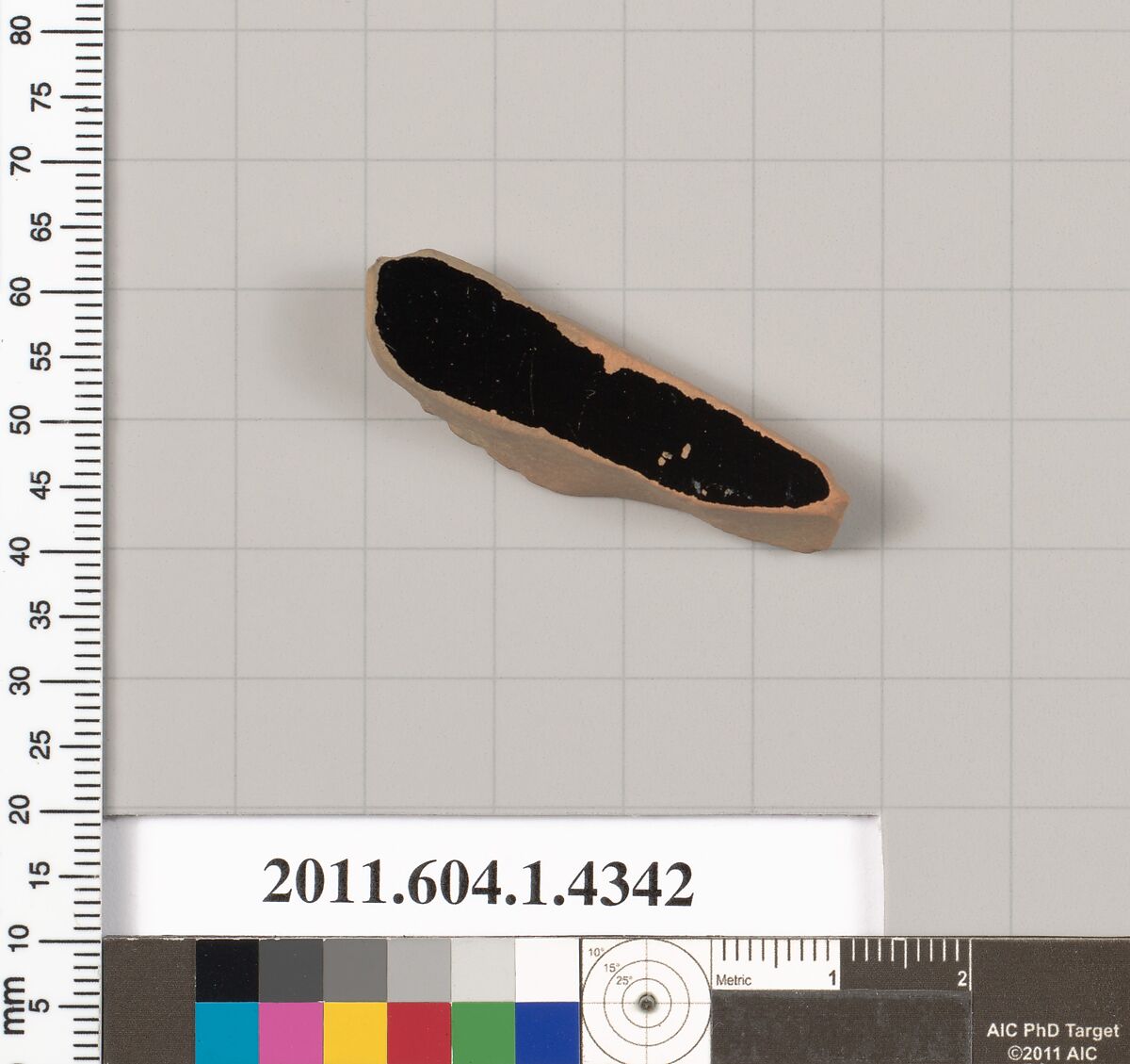 Terracotta fragment of a kylix (drinking cup), Terracotta, Greek, Attic