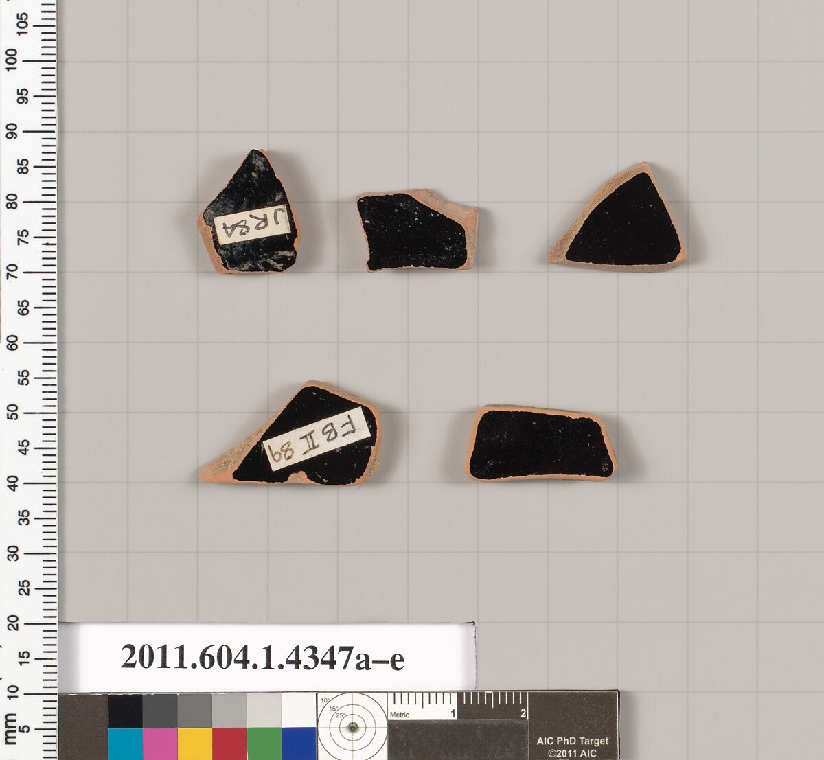 Terracotta fragments of kylikes (drinking cups), Terracotta, Greek, Attic