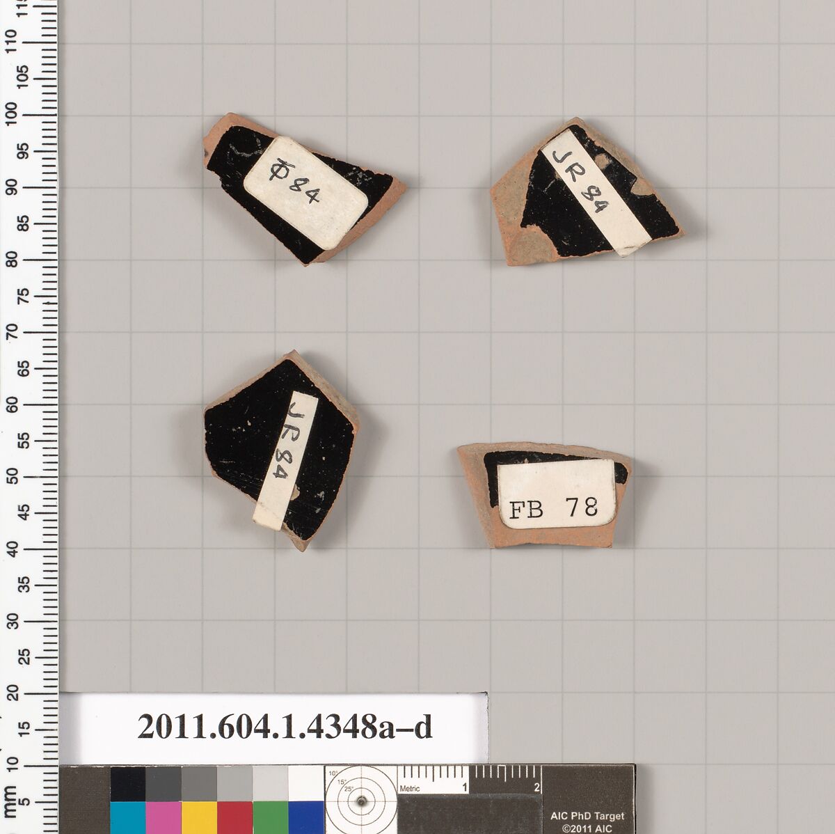 Terracotta fragments of kylikes (drinking cups), Terracotta, Greek, Attic