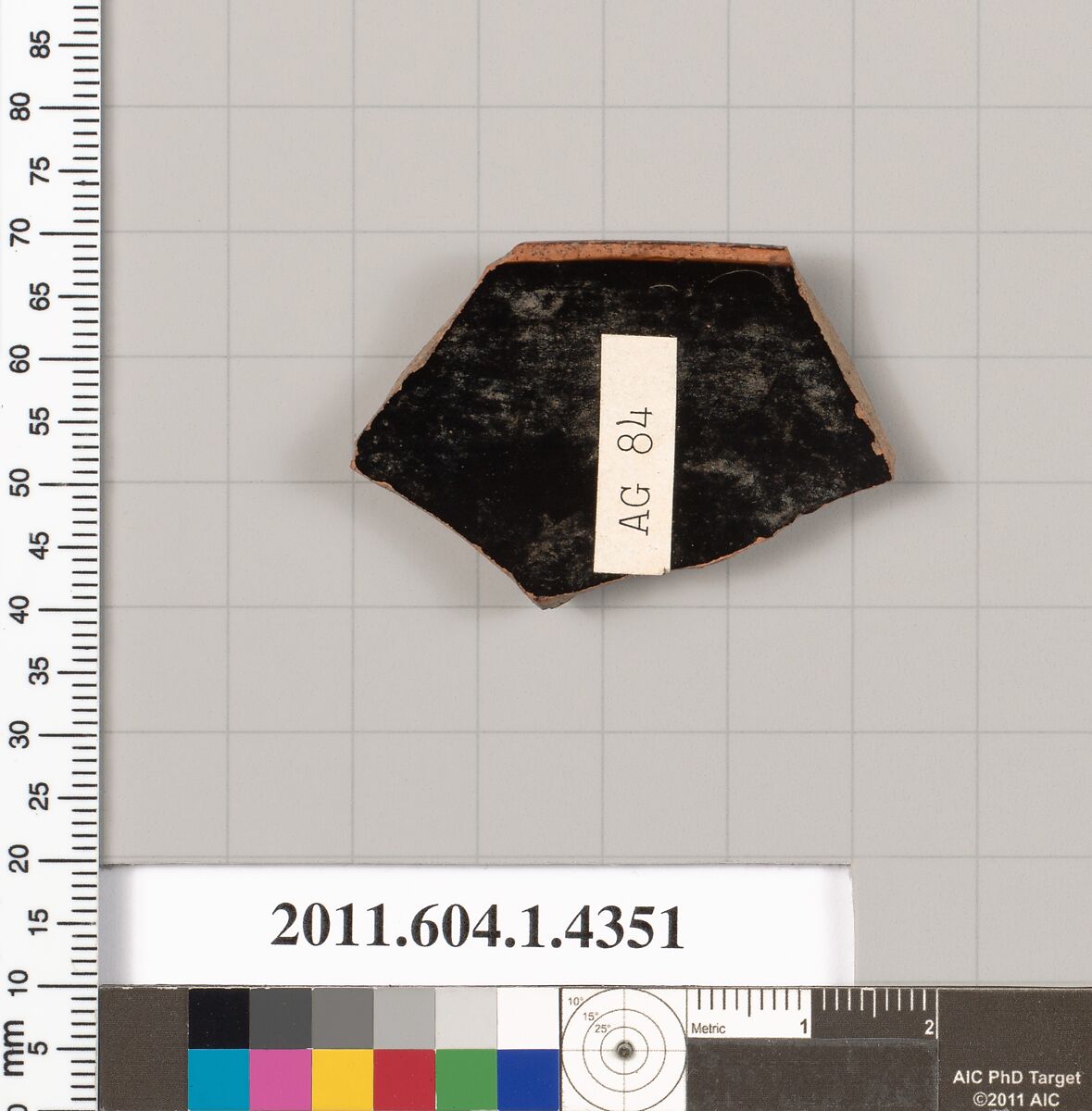 Terracotta fragment of a kylix (drinking cup), Terracotta, Greek, Attic