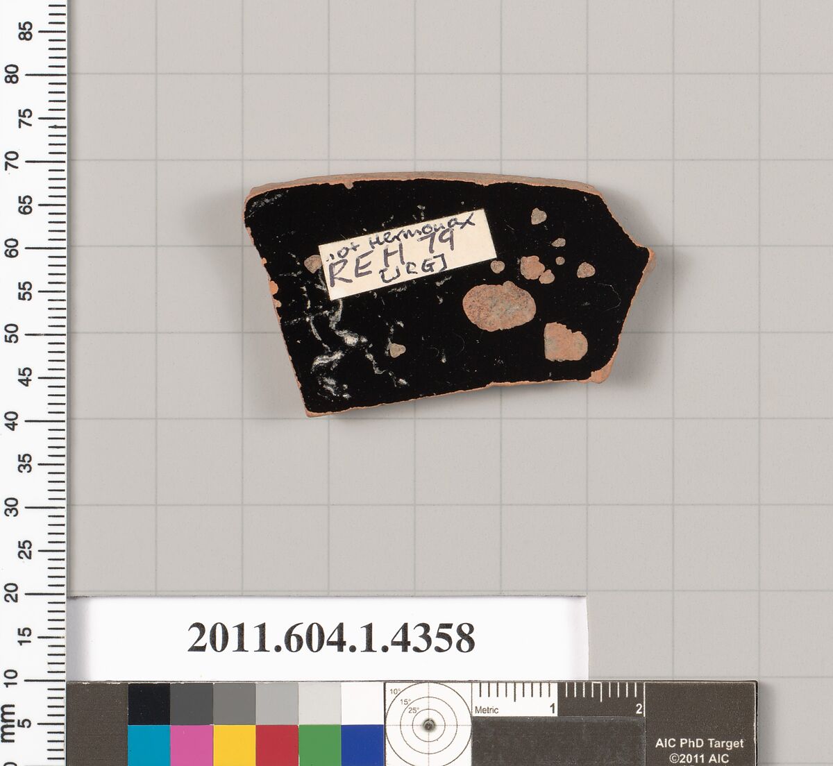 Terracotta fragment of a kylix (drinking cup), Terracotta, Greek, Attic
