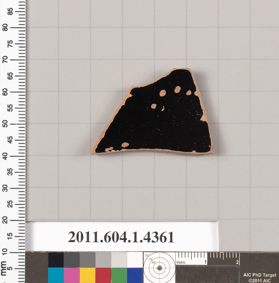 Terracotta fragment of a kylix (drinking cup), Terracotta, Greek, Attic