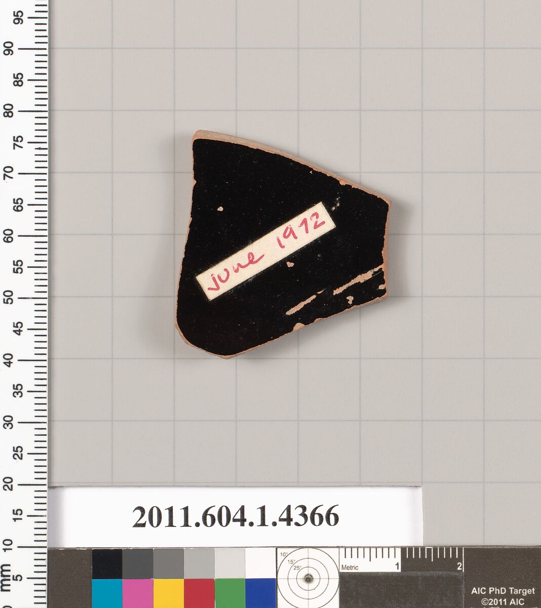 Terracotta fragment of a kylix (drinking cup), Terracotta, Greek, Attic