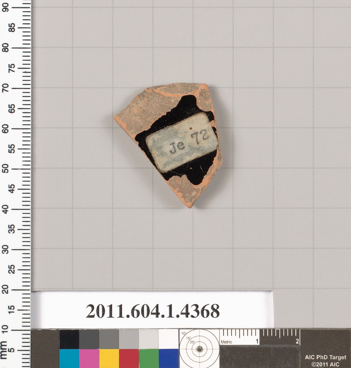 Terracotta fragment of a kylix (drinking cup), Terracotta, Greek, Attic