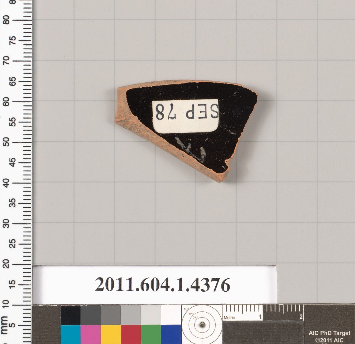 Terracotta fragment of a kylix (drinking cup), Terracotta, Greek, Attic