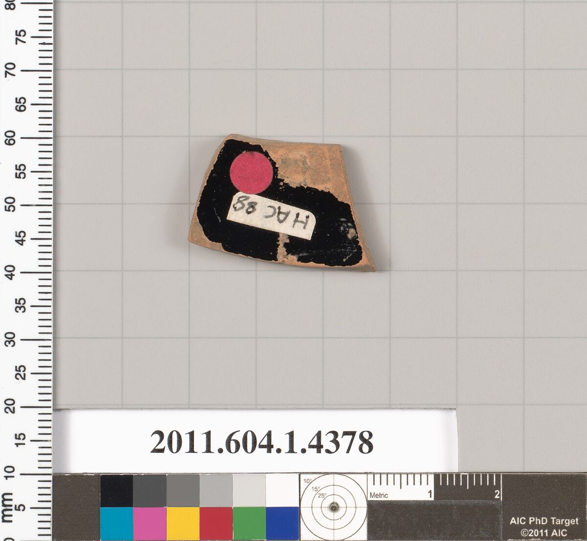 Terracotta fragment of a kylix (drinking cup), Terracotta, Greek, Attic