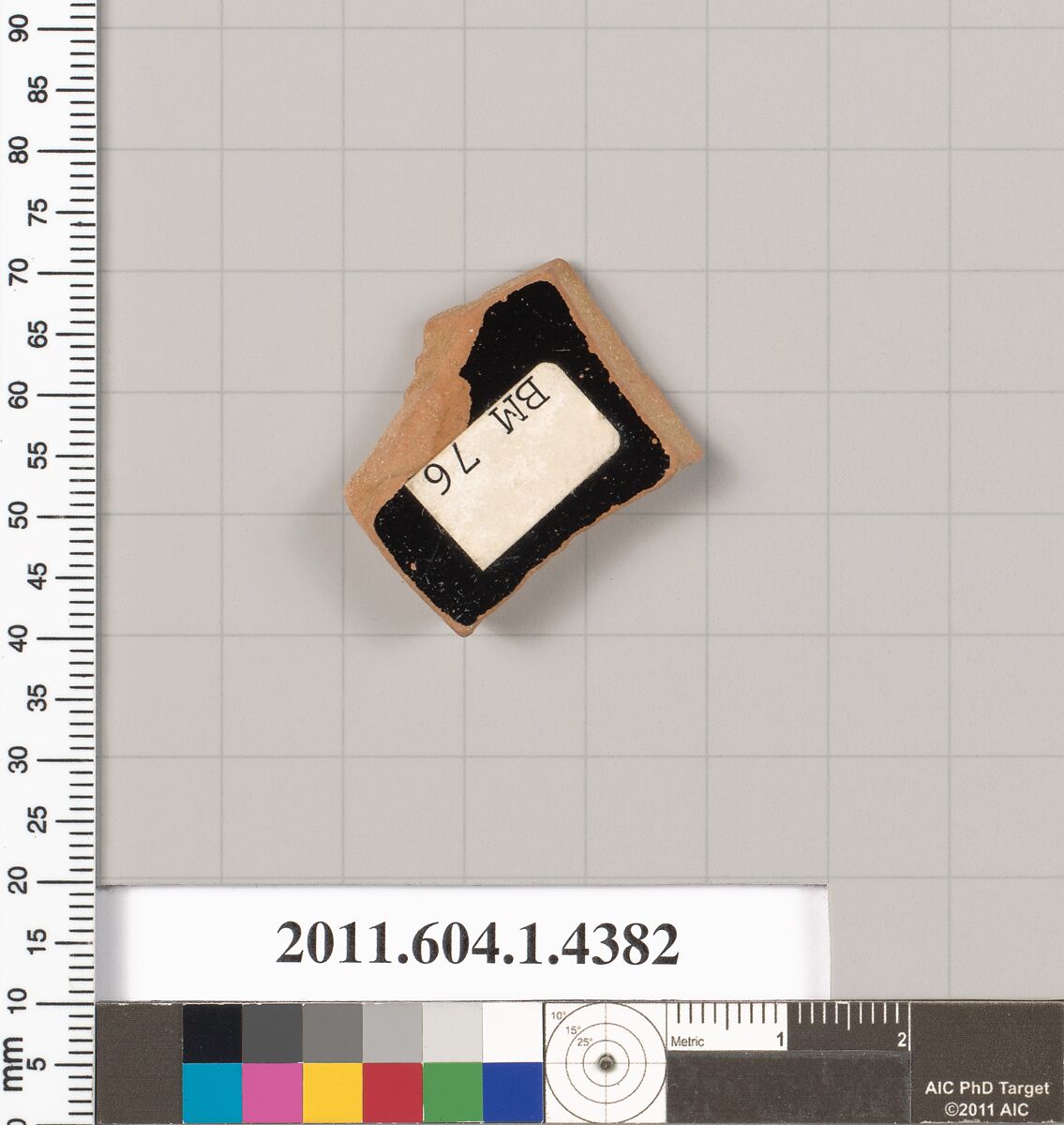 Terracotta fragment of a kylix (drinking cup), Terracotta, Greek, Attic