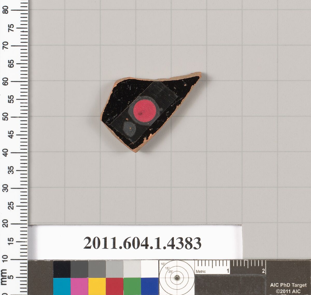 Terracotta fragment of a kylix (drinking cup), Terracotta, Greek, Attic