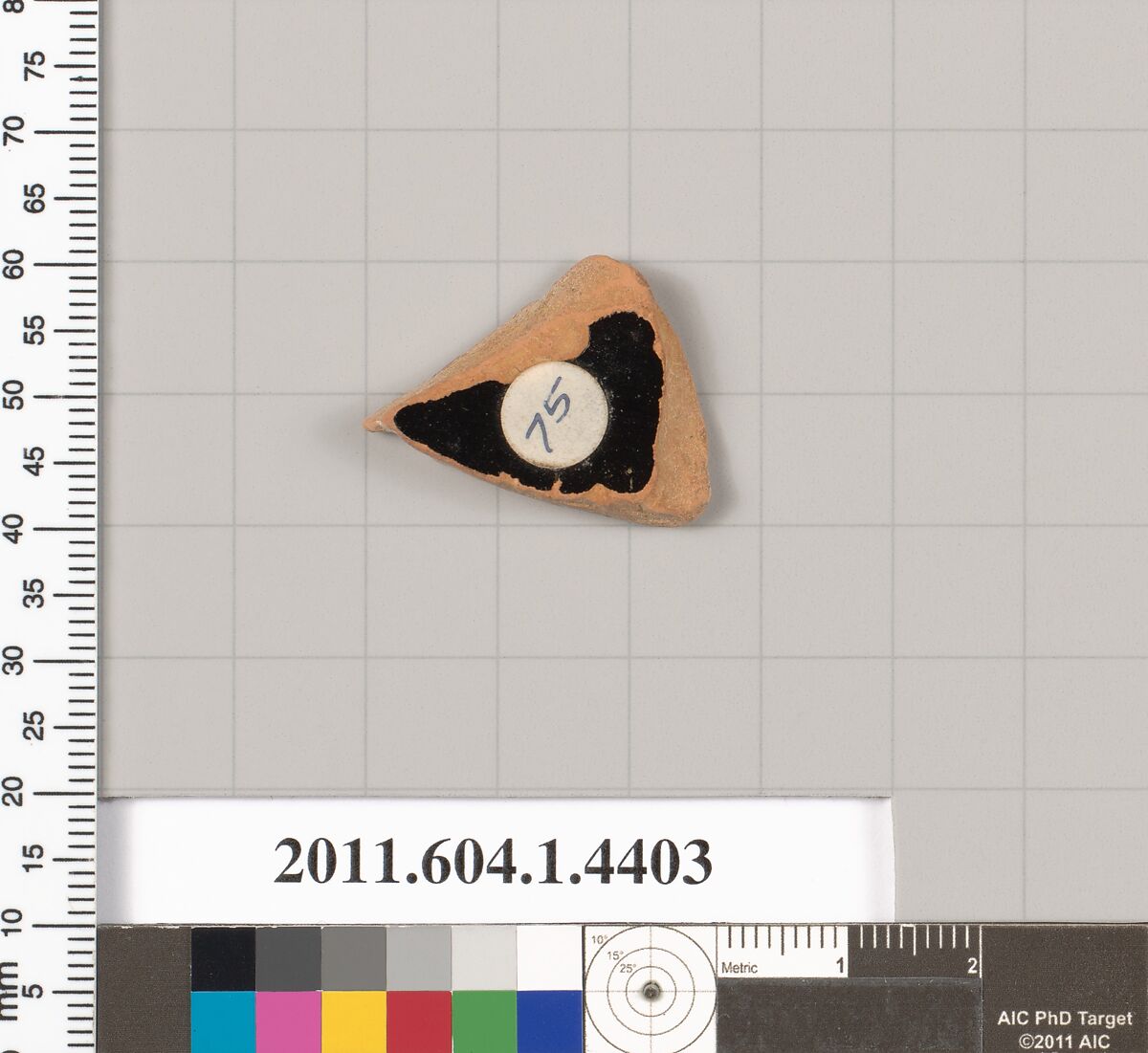 Terracotta fragment of a kylix (drinking cup), Terracotta, Greek, Attic