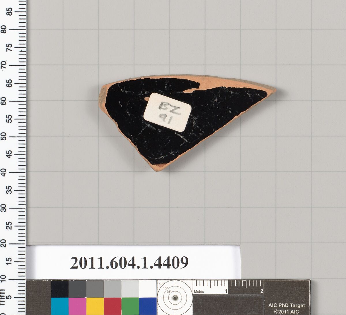 Terracotta fragment of a kylix (drinking cup), Terracotta, Greek, Attic