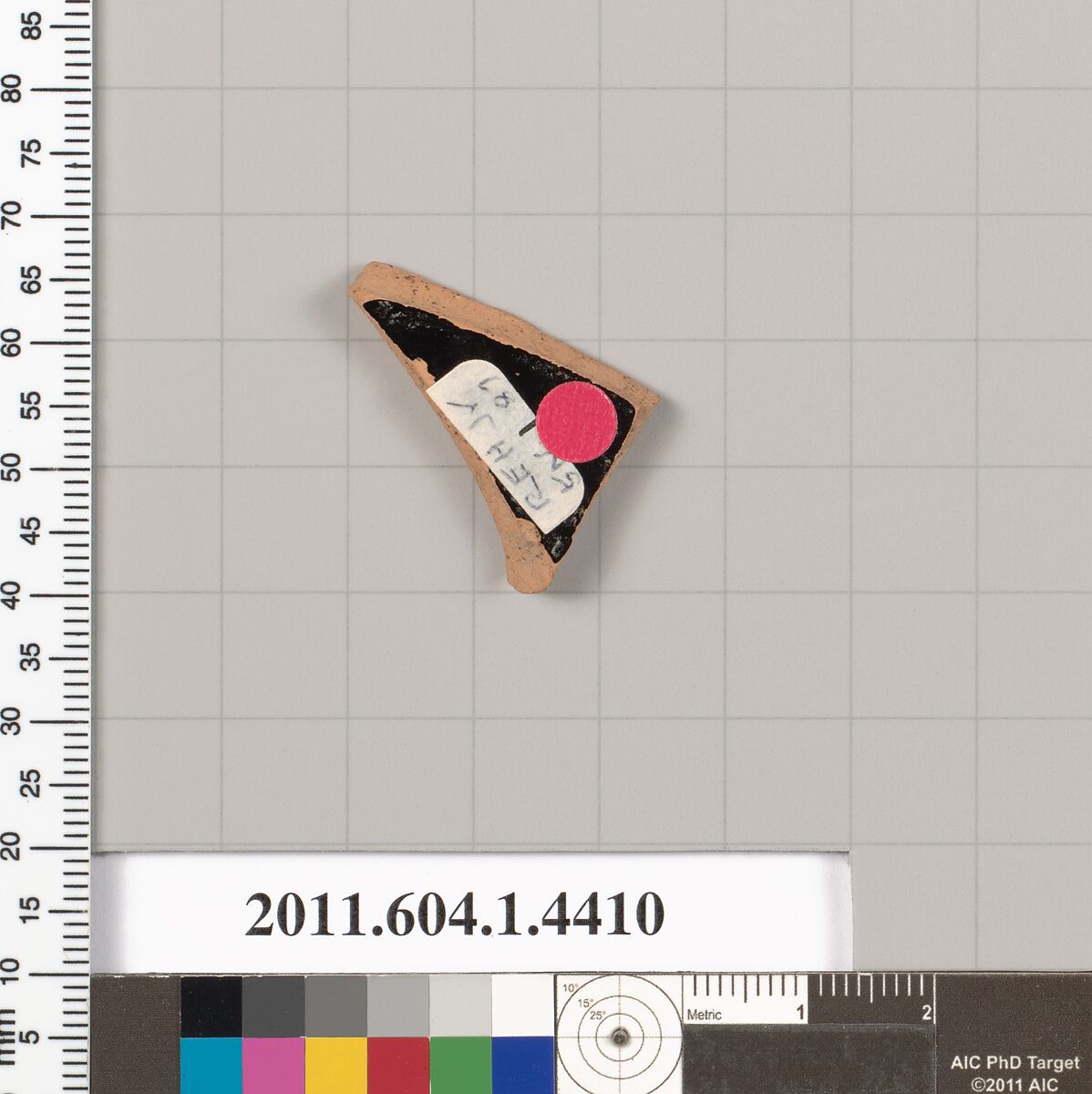 Terracotta fragment of a kylix (drinking cup), Terracotta, Greek, Attic