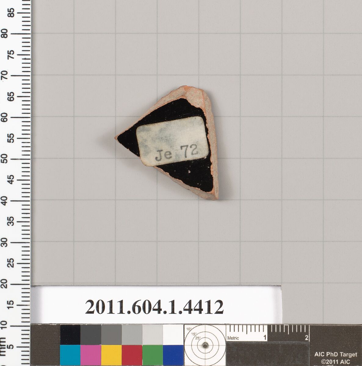 Terracotta fragment of a kylix (drinking cup), Terracotta, Greek, Attic